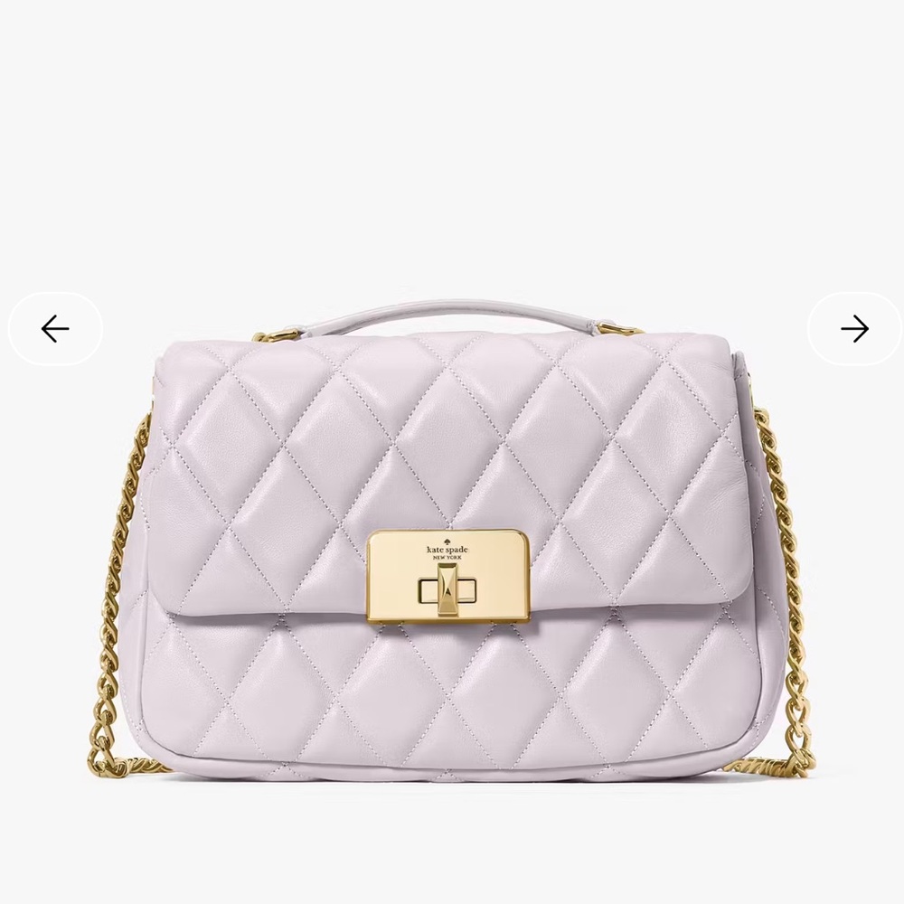 Kate Spade Quilted Shoulder Bag - Cream and Gold